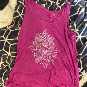 Pink Sleeveless Top with Silver Design